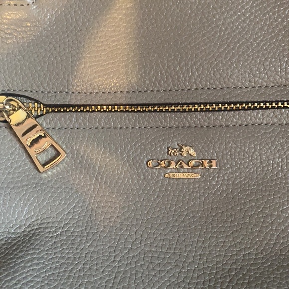 Gray Coach Purse Over the Shoulder - Picture 6 of 6